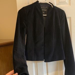 Club Monaco blue velvet cropped jacket